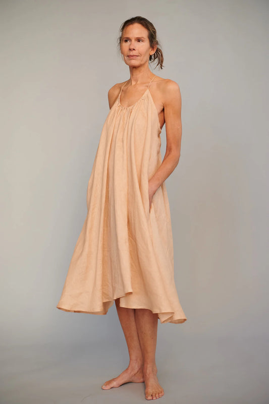 Vestido de tirantes midi - Lino