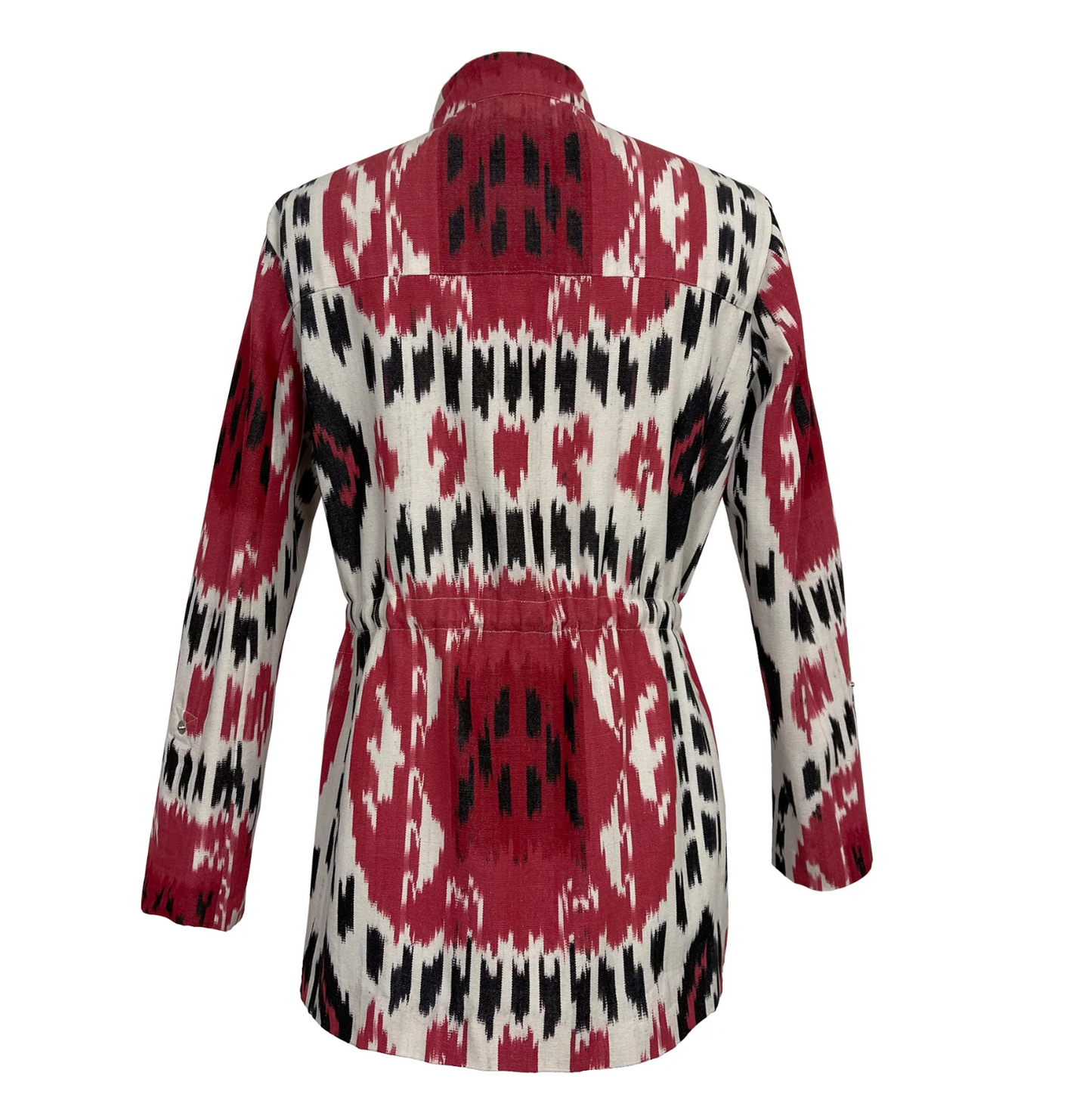 Chaqueta safari Ikat arcoíris roja