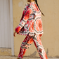Pantalones safari Ikat arcoíris rojos